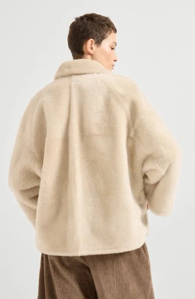 Brunello Cucinelli Shearling Reversible Outerwear In Neutral