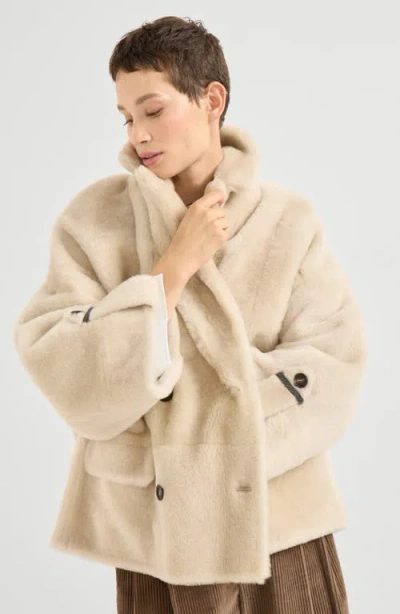 Brunello Cucinelli Shearling Reversible Outerwear In Neutral