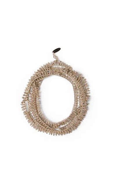 Brunello Cucinelli Knotted Silver Bracelet In Gold