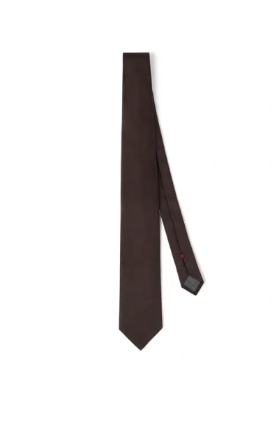 Brunello Cucinelli Silk Twill Tie In Brown