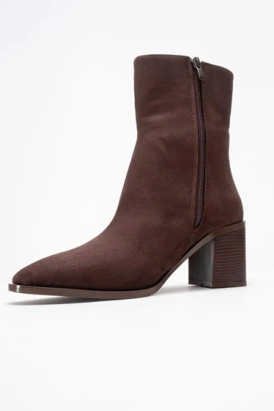 Prologue Shoes Chara Block Heel Ankle Boot In Brown