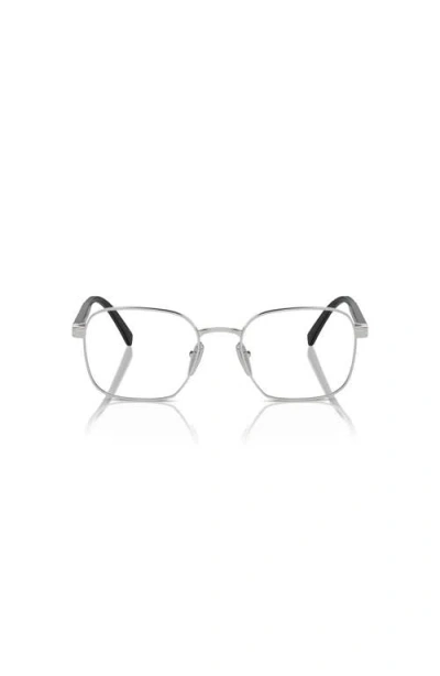 Prada 51mm Rectangle Optical Glasses In Black