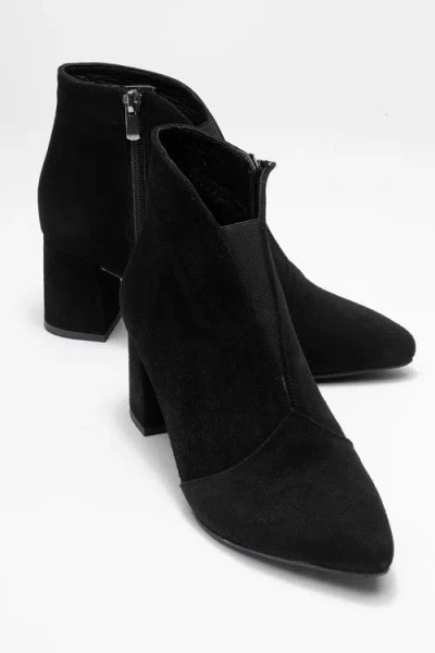 Forever & Always Shoes Finda Leather Block Heel Boot In Black