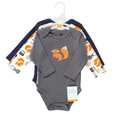 Hudson Baby Cotton Long-sleeve Bodysuit 3pk In Multi