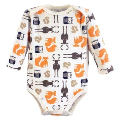 Hudson Baby Cotton Long-sleeve Bodysuit 3pk In Multi