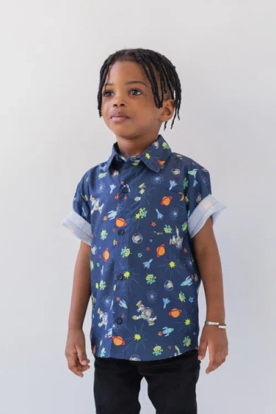 Disney Short Sleeve Button Down Shirt In Multi
