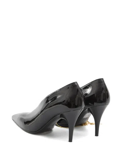 Gucci Musa Vernic Patent Leather Anklet Pumps In Animal Print