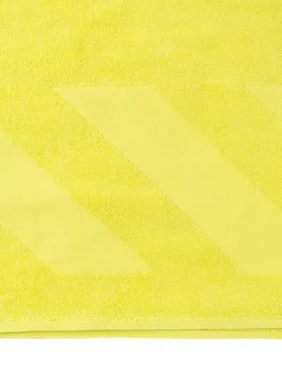 Off-white Chevron Objects Beach Towel In Yellow
