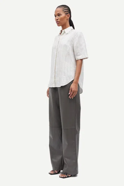 Samsoe & Samsoe Samsoe Samsoe Loose Fit Grey Trousers With Elongated Leg In Gray