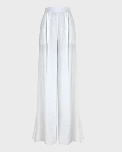 Vilebrequin Women Jacquard Silk Crêpe Pants In White