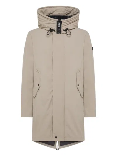 Peuterey Structured Classic Coat With Tailored Fit In Brown