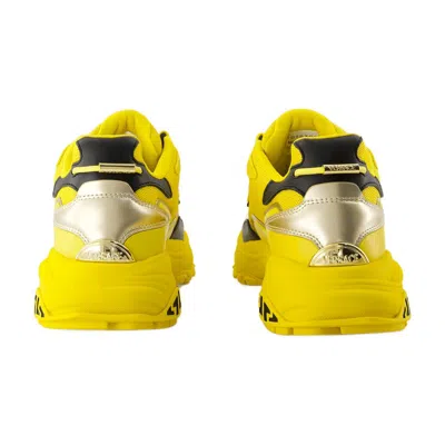 Versace Canary Yellow Sneakers With Drawstring Fastening In Yellow
