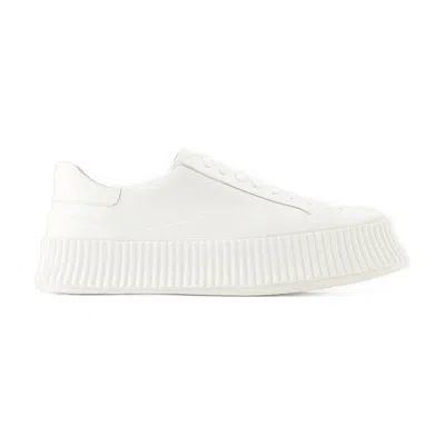 Jil Sander Lace-up Low-top Sneakers In White