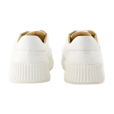 Jil Sander Lace-up Low-top Sneakers In White