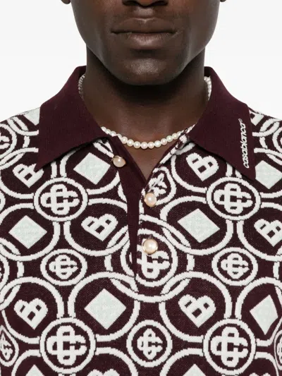 Casablanca Monogrammed Polo In Multi