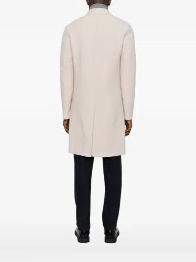 Eleventy Double-breasted Wool Coat With Classic Lapel In Multi