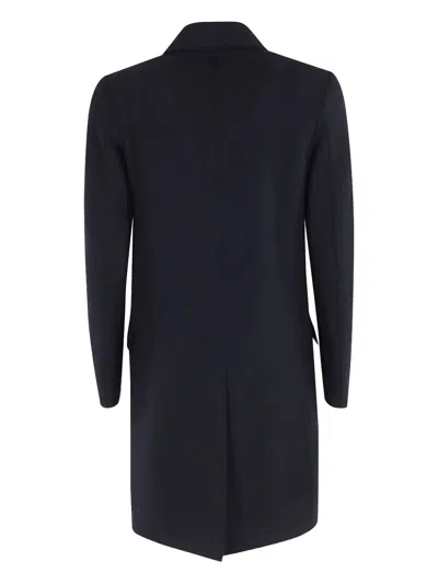 Eleventy Double-breasted Wool Coat With Classic Lapel In Multi