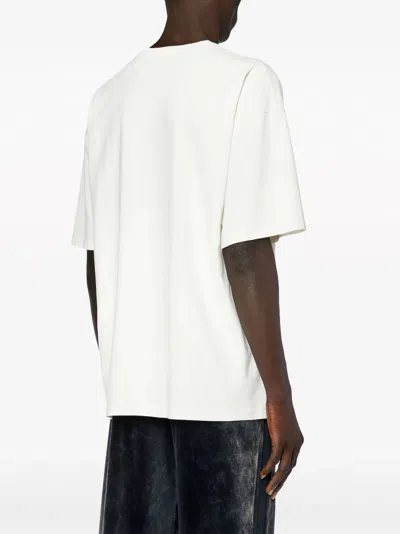 Diesel T-boxt-n14 T-shirt With Flocked Logo In Black