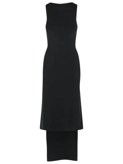 Courrèges Oblique Dress In Black Viscose Blend In Black