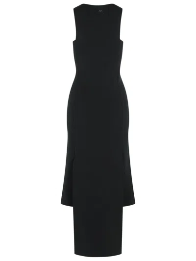 Courrèges Oblique Dress In Black Viscose Blend In Black