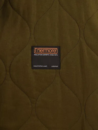 Aspesi Corduroy Collar Long Sleeve Coat In Brown