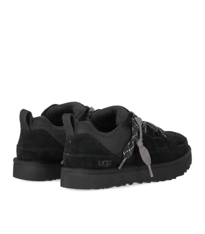 Ugg Lo Lowmel Suede Lace Up Trainers In Black