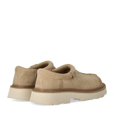 Ugg Chunky Sole Round Toe Slippers With Stitch Detailing In Nude