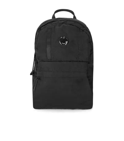 C.p. Company Navy Nylon B Lens Backpack In Black