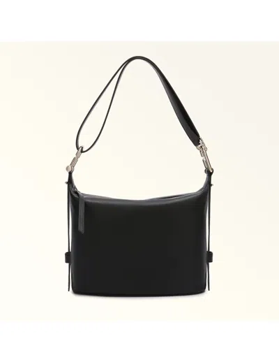 Furla Leather Hobo Bag In Black