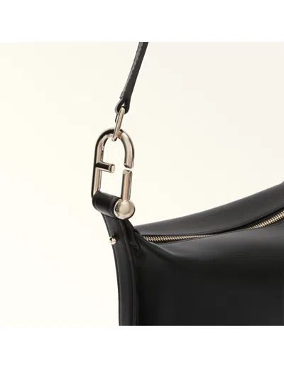 Furla Leather Hobo Bag In Black