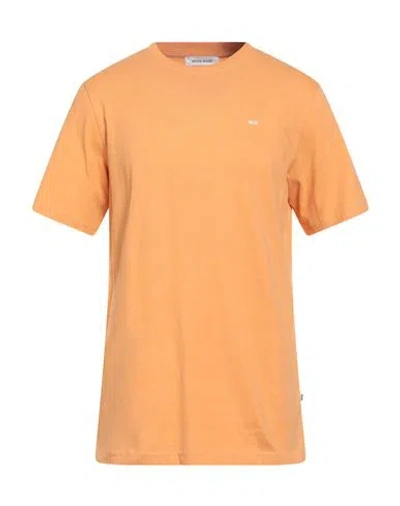 Wood Wood Man T-shirt Orange Size M Cotton In Orange