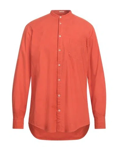 Massimo Alba Man Shirt Rust Size M Cotton In Red