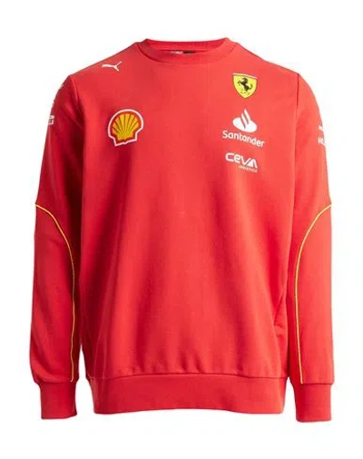 Puma X Ferrari Man Sweatshirt Red Size Xl Cotton, Polyester In Red