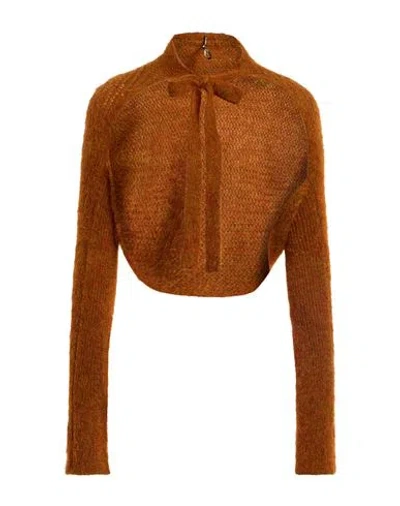 Masnada Woman Shrug Rust Size Xs/s Mohair Wool, Polyamide, Wool In Red