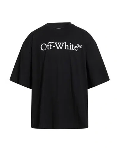 Off-white Oversized Black T-shirt With Contrasting Logo Print In Cotton