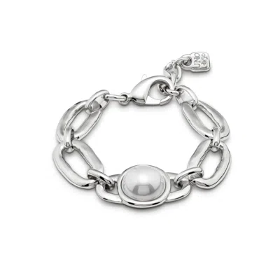 Unode50 Pearl Oval Link Bracelet In Gold