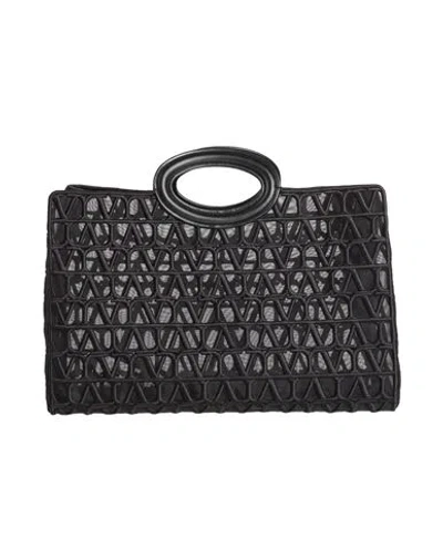Valentino Garavani Woman Handbag Black Size - Textile Fibers, Leather In Black