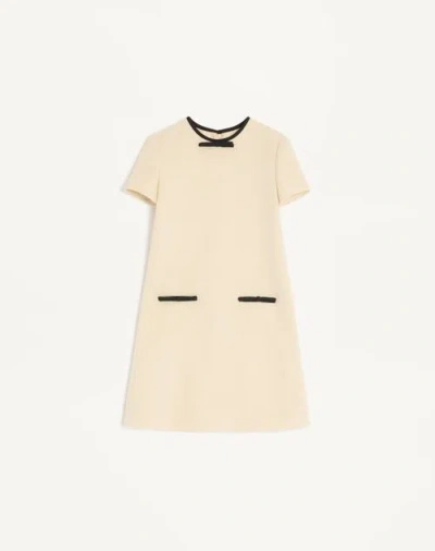 Valentino Bow Detail Virgin Wool Blend Tweed Minidress In Multi