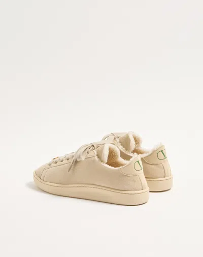 Valentino Sneakers With Suede Logo Application In Brown