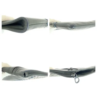 Pre-owned Bottega Veneta Gray Intrecciato Clutch Bag ()