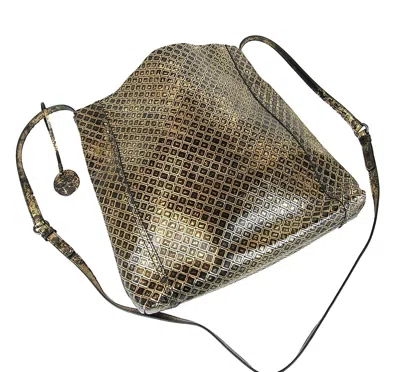 Bottega Veneta Women's Gold / Black Leather Medium Intrecciomirage Messenger Bag 298785 8414