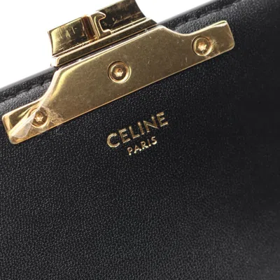 Celine Black White Coated Canvas Leather Shoulder Bag