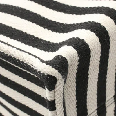 Celine Cabas Black White Canvas Leather Tote Bag