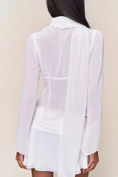 Danielle Guizio Ny Ara Long Sleeve Top In White