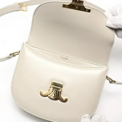 Pre-owned Celine Light Gray Leather Shoulder Bag ()