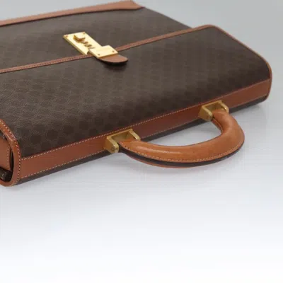 Pre-owned Celine Céline Macadam Brown Canvas Briefcase Bag ()