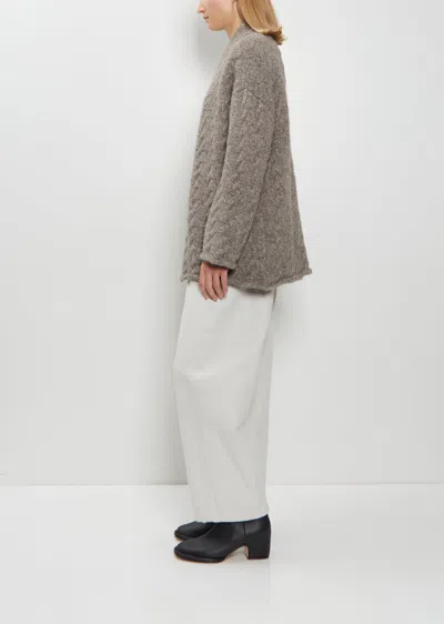 Lauren Manoogian Alpaca Wool Cable Cardigan In Gray