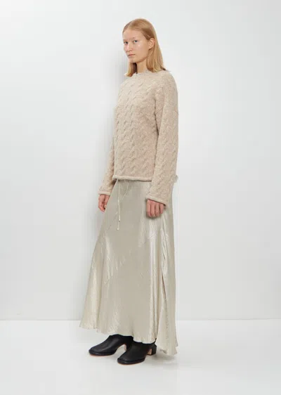 Lauren Manoogian Alpaca Wool Cable Crewneck Sweater In Neutral