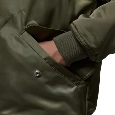 Air Jordan Renegade Flight Therma-fit Hooded Jacket 'medium Olive Starfish' In Green