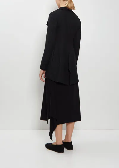 Yohji Yamamoto Ruffle-detail Asymmetric Coat In Black